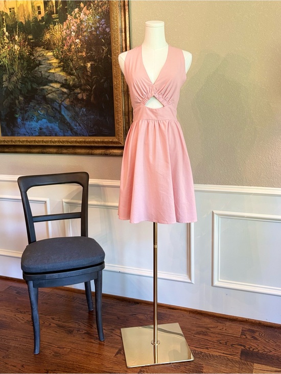 None Dresses & Skirts - Light Pink Halter Mini Dress with Front Cutout — Small